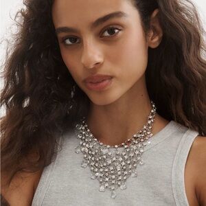 Anthropologie Crystal Bib Necklace NWT